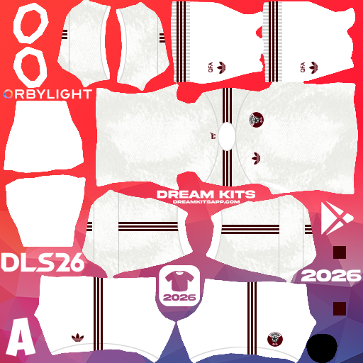 Kit / Uniforme Visita Qatar 2026 Dream League Soccer / DLS 2026 512x512 PNG