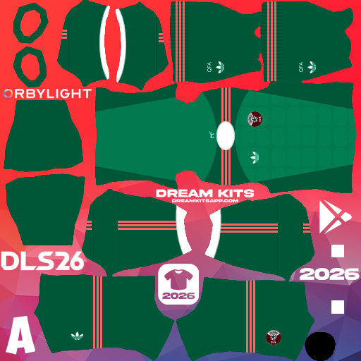 Kit / Uniforme Portero Visita Qatar 2026 Dream League Soccer / DLS 2026 512x512 PNG