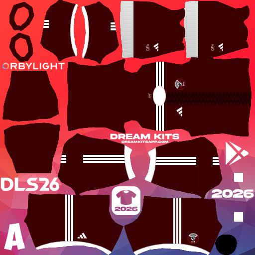 Kit / Uniforme Local Qatar 2026 Dream League Soccer / DLS 2026 512x512 PNG