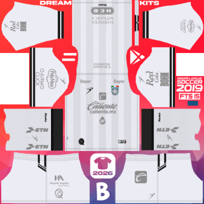 Kit / Equipamento Visitante Querétaro FC 2025-2026 Dream League Soccer 2019 DLS / FTS
