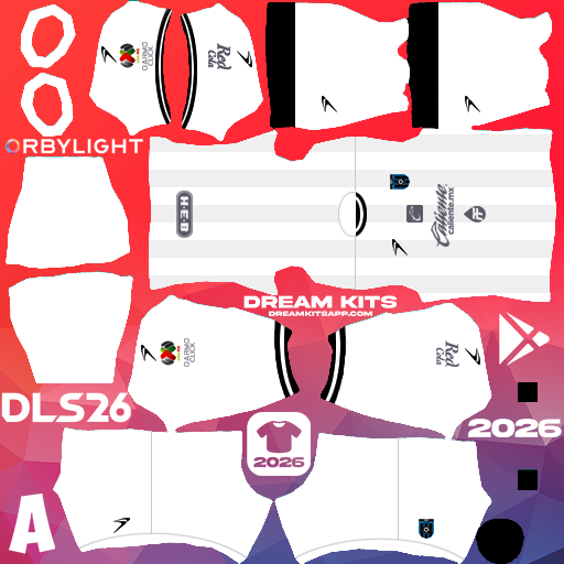 Kit / Uniforme Visita Querétaro FC 2025-2026 Dream League Soccer / DLS 2026 512x512 PNG