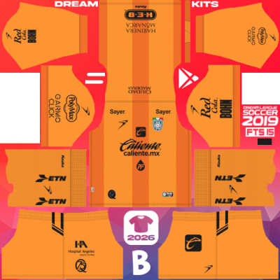 Kit / Equipamento GOL Terceiro Querétaro FC 2025-2026 Dream League Soccer 2019 DLS / FTS