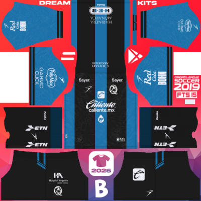 Kit / Equipamento Titular Querétaro FC 2025-2026 Dream League Soccer 2019 DLS / FTS