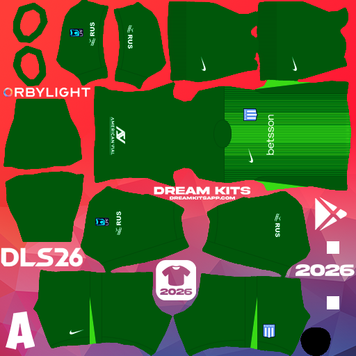 Kit / Uniforme Portero Local Racing Club 2026 Dream League Soccer / DLS 2026 512x512 PNG