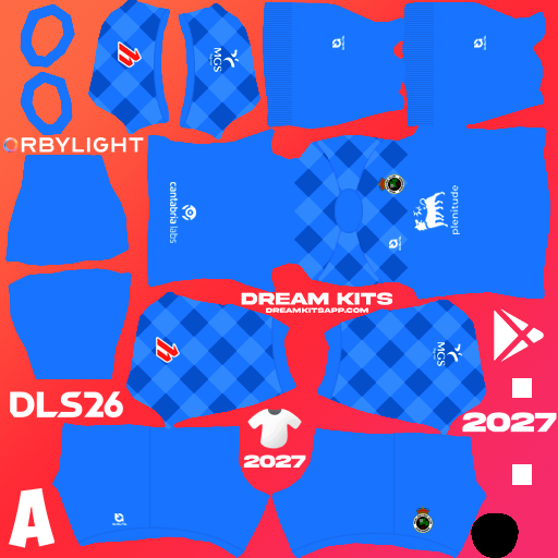 Kit / Equipamento Goleiro Visitante Racing de Santander 2026-2027 Dream League Soccer / DLS 2026 512x512 PNG
