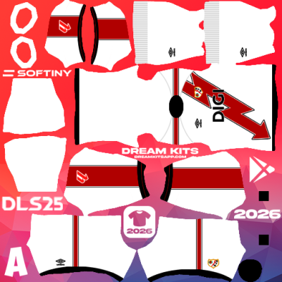 Kit Home Rayo Vallecano 2025-2026 Dream League Soccer / DLS 2025