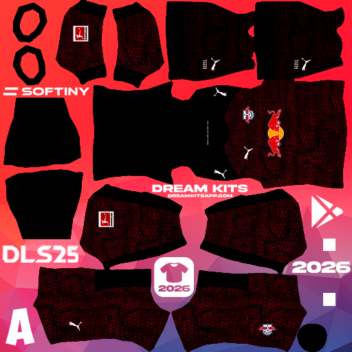Kit Away RB Leipzig 2025-2026 Dream League Soccer / DLS 2025 512x512 PNG