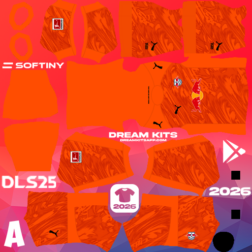 Kit GK Away RB Leipzig 2025-2026 Dream League Soccer / DLS 2025 512x512 PNG