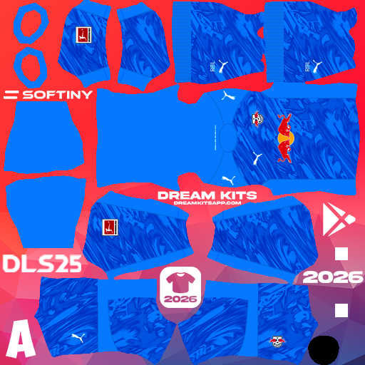 Kit GK Home RB Leipzig 2025-2026 Dream League Soccer / DLS 2025 512x512 PNG