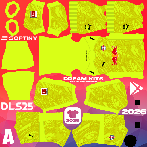 Kit GK Third RB Leipzig 2025-2026 Dream League Soccer / DLS 2025 512x512 PNG