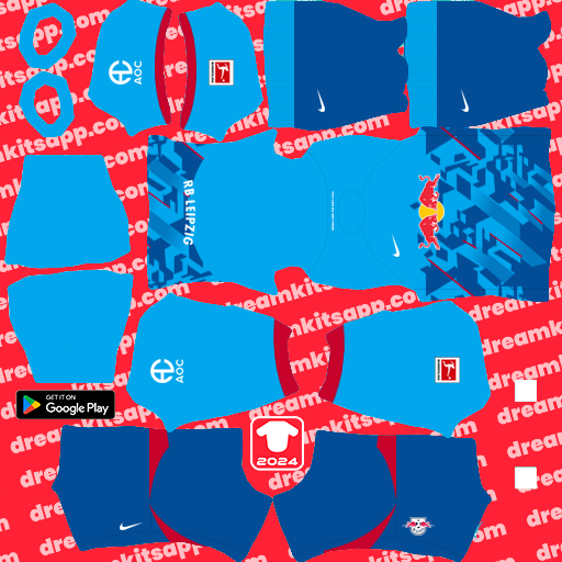 Kit / Uniforme Tercero RB Leipzig 2023-2024 Dream League Soccer 2024