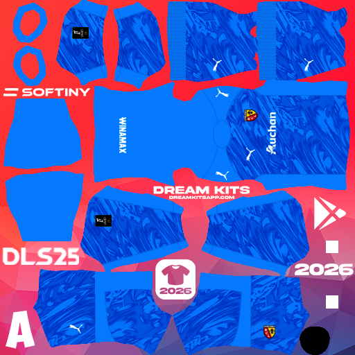 Kit / Equipamento GOL Terceiro RC Lens 2025-2026 Dream League Soccer / DLS 2025 512x512 PNG