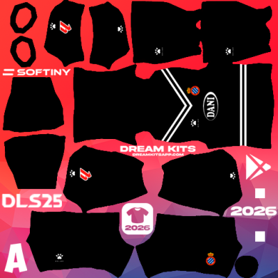 Kit / Equipamento GOL Visitante RCD Espanyol 2025-2026 Dream League Soccer / DLS 2025
