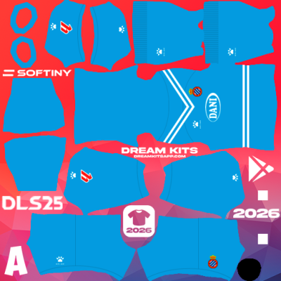 Kit / Equipamento GOL Terceiro RCD Espanyol 2025-2026 Dream League Soccer / DLS 2025