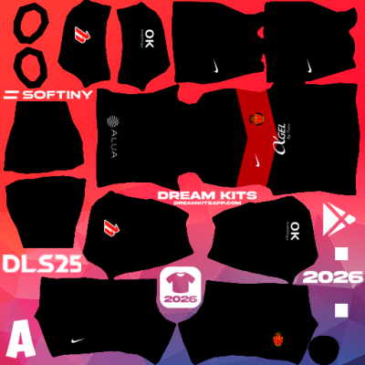 Kit / Uniforme Tercero RCD Mallorca 2025-2026 Dream League Soccer / DLS 2025