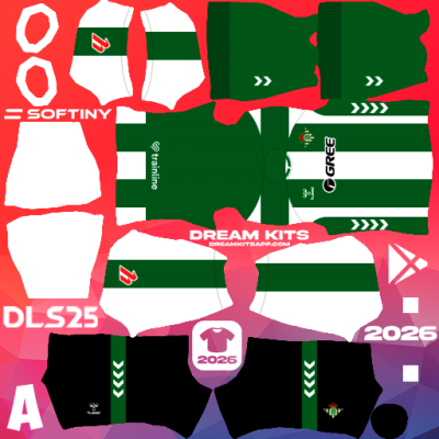 Kit Home Real Betis FC 2025-2026 Dream League Soccer / DLS 2025