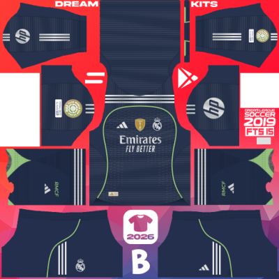 Kit / Équipement Extérieur Real Madrid 2025 Dream League Soccer 2019 DLS / FTS
