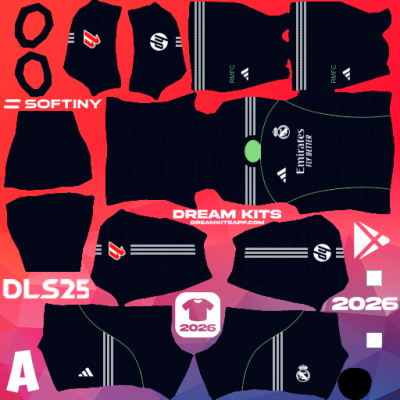 Kit / Équipement Extérieur Real Madrid 2025-2026 Dream League Soccer / DLS 2025