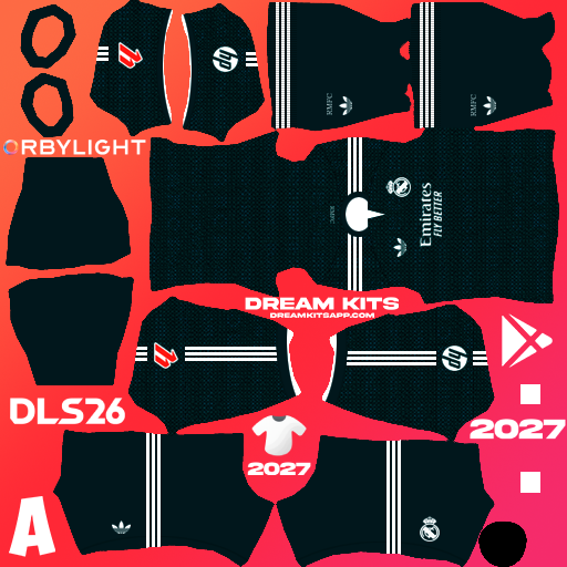 Kit Away Real Madrid 2026-2027 Dream League Soccer / DLS 2026 512x512 PNG