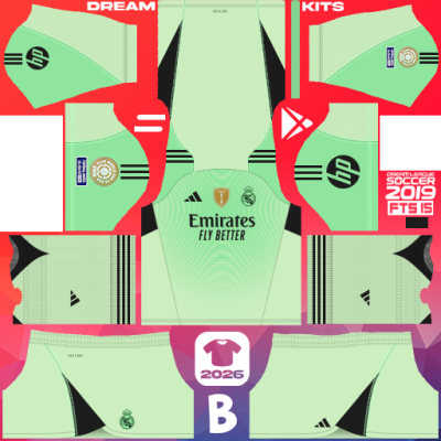 Kit / Équipement GB Extérieur Real Madrid 2025 Dream League Soccer 2019 DLS / FTS