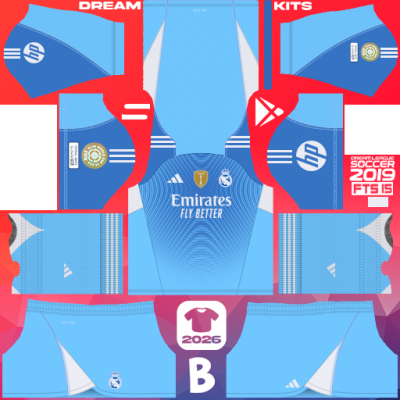 Kit / Équipement GB Domicile Real Madrid 2025 Dream League Soccer 2019 DLS / FTS