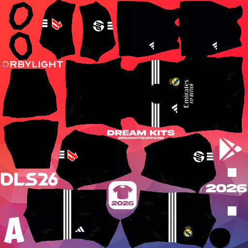 Kit Goalkeeper Home Real Madrid 2026-2027 Dream League Soccer / DLS 2026 512x512 PNG