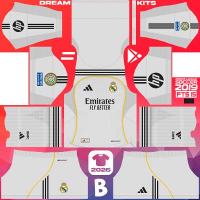 Kit / Uniforme Local Real Madrid 2025-2026 Dream League Soccer 2019 DLS / FTS