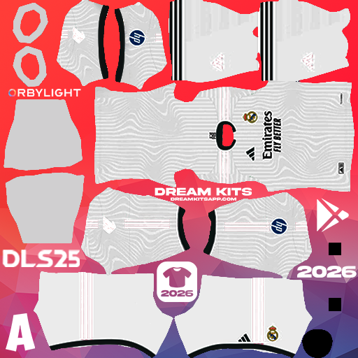 Kit Home Real Madrid 2026-2027 Dream League Soccer / DLS 2026 512x512 PNG