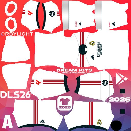 Kit Home Real Madrid 2026-2027 Dream League Soccer / DLS 2026 512x512 PNG