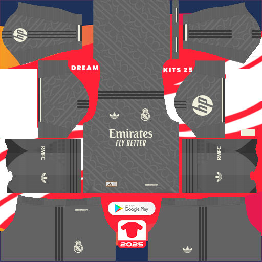 Kit / Uniforme Tercero Real Madrid 2024-2025 Dream League Soccer 2019 / FTS