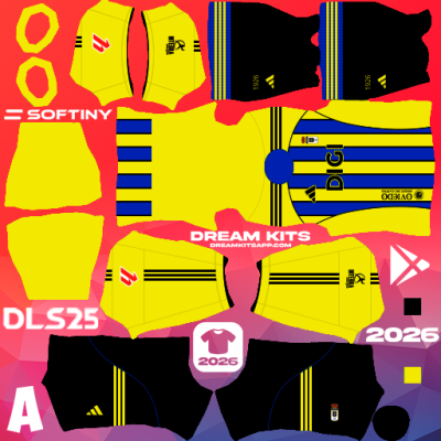 Kit Away Real Oviedo 2025-2026 Dream League Soccer / DLS 2025