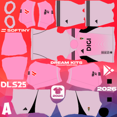 Kit GK Away Real Oviedo 2025-2026 Dream League Soccer / DLS 2025