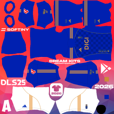 Kit Home Real Oviedo 2025-2026 Dream League Soccer / DLS 2025