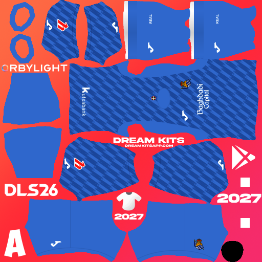Kit Goalkeeper Home Real Sociedad 2026-2027 Dream League Soccer / DLS 2026 512x512 PNG