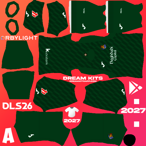 Kit Goalkeeper Third Real Sociedad 2026-2027 Dream League Soccer / DLS 2026 512x512 PNG