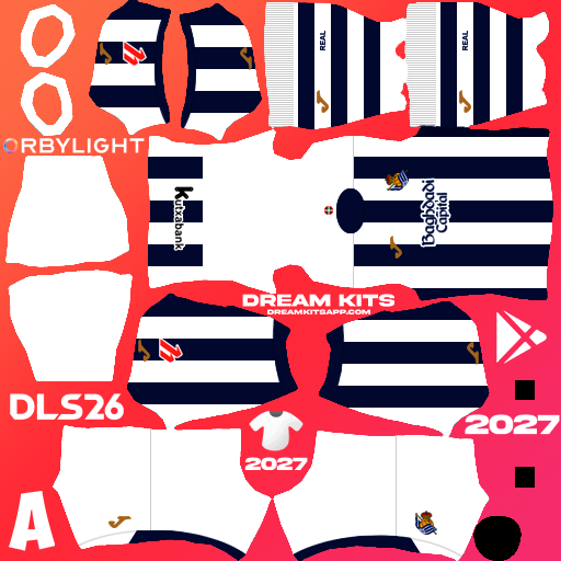 Kit Home Real Sociedad 2026-2027 Dream League Soccer / DLS 2026 512x512 PNG