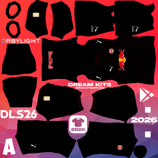Kit / Equipamento Visitante Red Bull Bragantino 2026 Dream League Soccer / DLS 2026 512x512 PNG