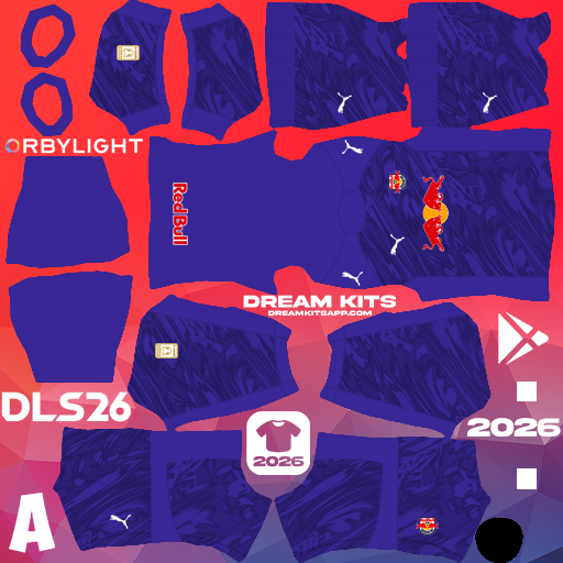 Kit / Equipamento Goleiro Titular Red Bull Bragantino 2026 Dream League Soccer / DLS 2026 512x512 PNG
