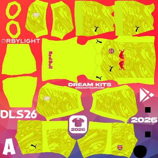 Kit / Equipamento Goleiro Terceiro Red Bull Bragantino 2026 Dream League Soccer / DLS 2026 512x512 PNG