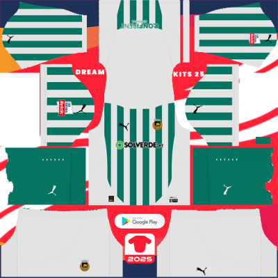 Kit / Uniforme Home Rio Ave 2024-2025 Dream League Soccer 2019 / FTS