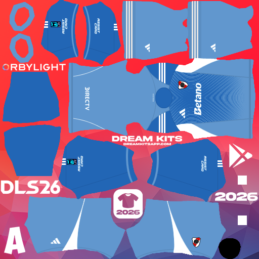 Kit / Uniforme Portero Local River Plate 2026 Dream League Soccer / DLS 2026 512x512 PNG