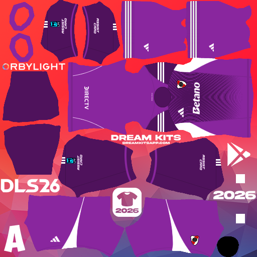 Kit / Uniforme Portero Tercero River Plate 2026 Dream League Soccer / DLS 2026 512x512 PNG