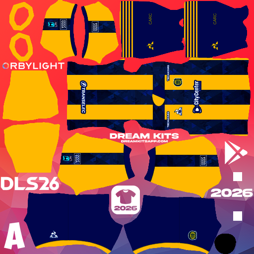 Kit / Uniforme Local Rosario Central 2026 Dream League Soccer / DLS 2026 512x512 PNG