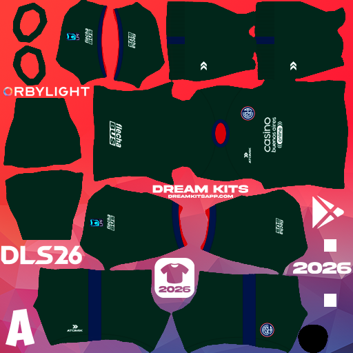 Kit / Uniforme Portero Local San Lorenzo 2026 Dream League Soccer / DLS 2026 512x512 PNG