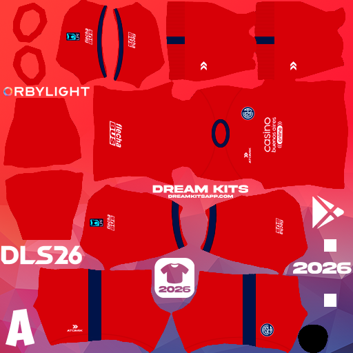 Kit / Uniforme Portero Tercero San Lorenzo 2026 Dream League Soccer / DLS 2026 512x512 PNG