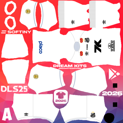 Kit Home Santos 2025 Dream League Soccer / DLS 2025