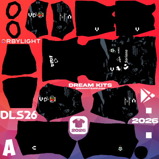 Kit Goalkeeper Home Santos Laguna 2025-2026 Dream League Soccer / DLS 2026 512x512 PNG