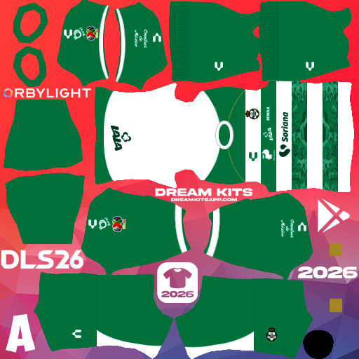 Kit Home Santos Laguna 2025-2026 Dream League Soccer / DLS 2026 512x512 PNG