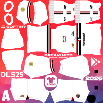 Kit Home São Paulo FC 2025 Dream League Soccer / DLS 2025