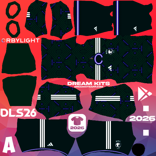 Kit Home Saudi Arabia 2026 Dream League Soccer / DLS 2026 512x512 PNG